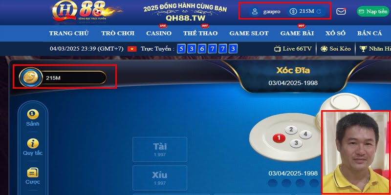 Gấu Pro cùng tài khoản VN Xóc Đĩa 30S mới chiến thắng