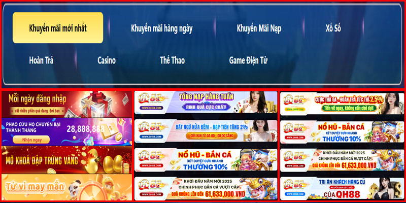 Hệ thống khuyến mãi và thanh toán QH88 luôn công khai minh bạch