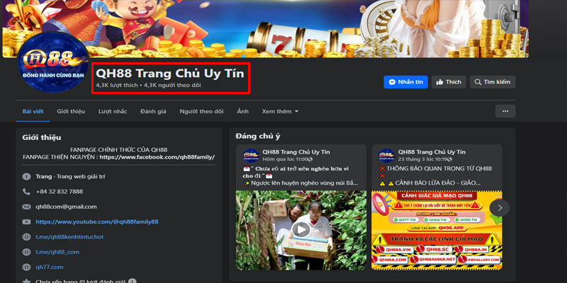 Kiểm tra qua Fanpage chính thức của nhà cái để phân biệt trang mạo danh