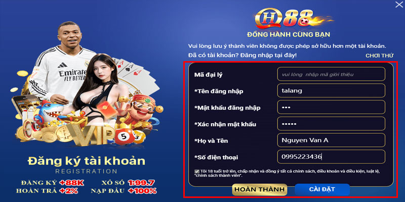 Nếu vi phạm nghiêm trọng hãy tạo lại tài khoản mới để chơi QH88