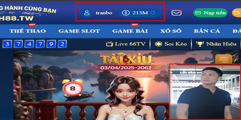 Trần Bo và tài khoản chiến thắng Tài xỉu 30s QH88